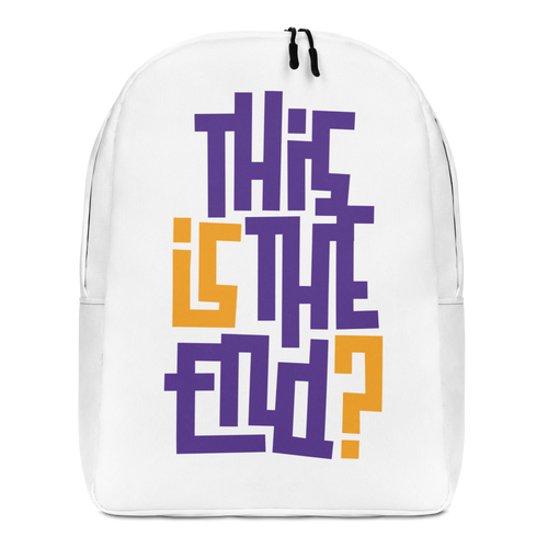 IS/THIS IS THE END? Purple Yellow Minimalist Backpack