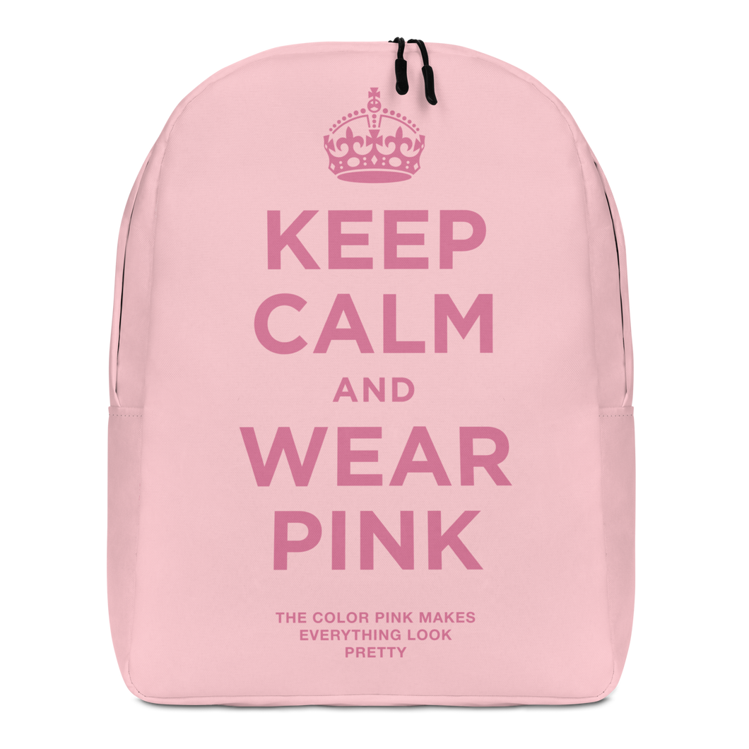 Keep Calm and Wear Pink Minimalist Backpack