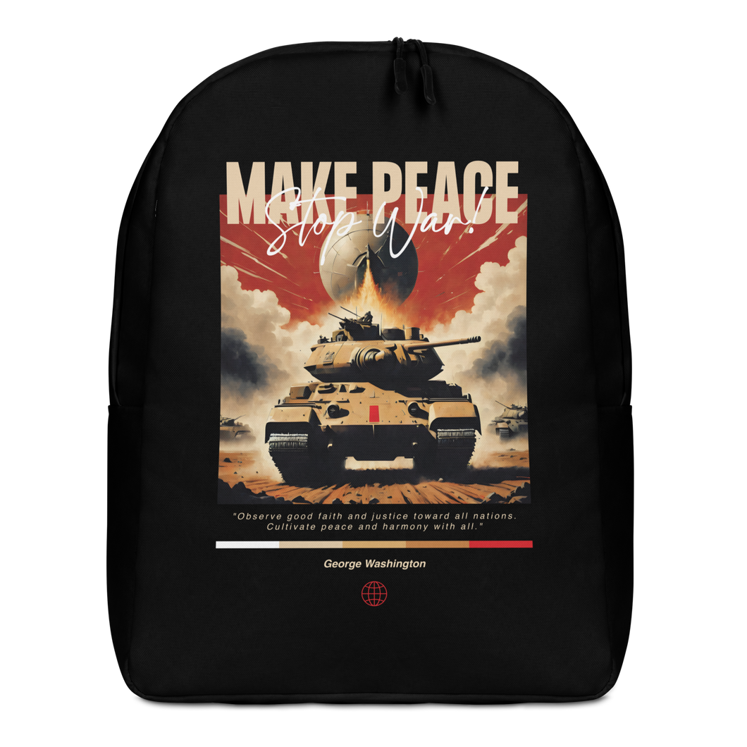 Make Peace Stop War Tank Minimalist Backpack