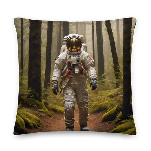 Astronout in the Forest Premium Pillow
