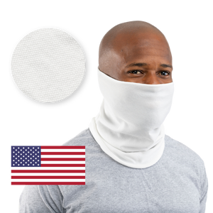 White / Textured White USA Face Defender Neck Gaiters (Buy More, Save More!) Masks by Design Express