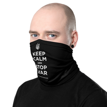 Keep Calm and Stop War (Support Ukraine) White Print Face Mask & Neck Gaiter by Design Express