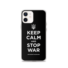 iPhone 12 Keep Calm and Stop War (Support Ukraine) White Print iPhone Case by Design Express