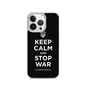 iPhone 13 Pro Keep Calm and Stop War (Support Ukraine) White Print iPhone Case by Design Express