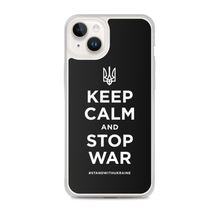 iPhone 14 Plus Keep Calm and Stop War (Support Ukraine) White Print iPhone Case by Design Express