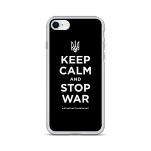 iPhone SE Keep Calm and Stop War (Support Ukraine) White Print iPhone Case by Design Express