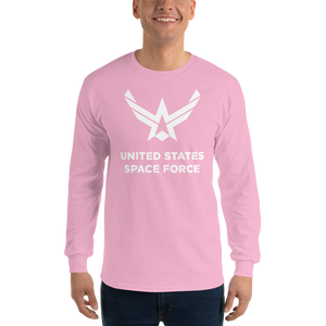 Light Pink / S United States Space Force "Reverse" Long Sleeve T-Shirt by Design Express