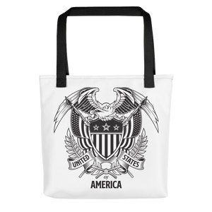 Black United States Of America Eagle Illustration Tote bag Totes by Design Express