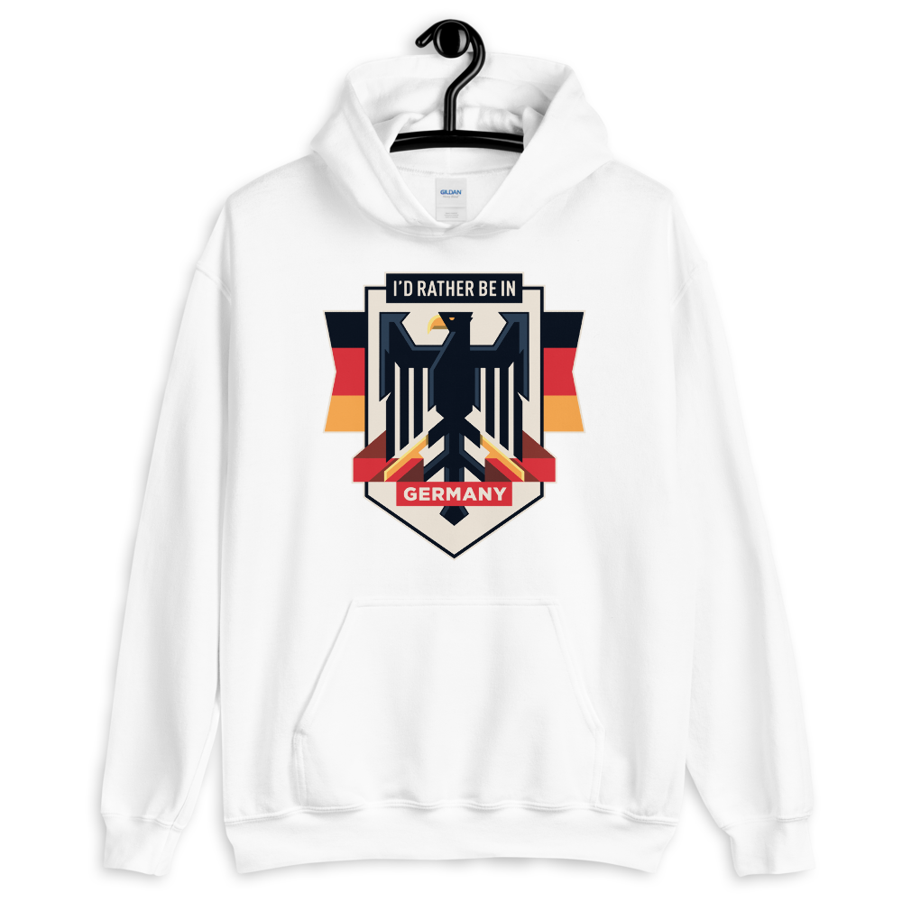 White / S Eagle Germany Unisex Hoodie by Design Express