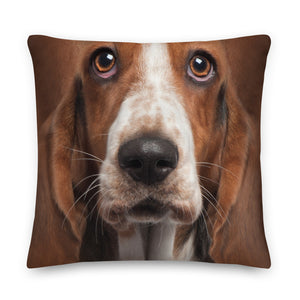 22×22 Basset Hound Dog Premium Pillow by Design Express