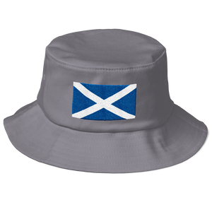 Grey Scotland Flag "Solo" Old School Bucket Hat by Design Express