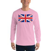 Light Pink / S United Kingdom Flag "Solo" Long Sleeve T-Shirt by Design Express