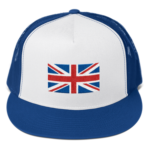 Royal/ White/ Royal United Kingdom Flag "Solo" Trucker Cap by Design Express