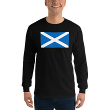 Black / S Scotland Flag "Solo" Long Sleeve T-Shirt by Design Express