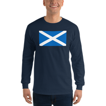 Navy / S Scotland Flag "Solo" Long Sleeve T-Shirt by Design Express