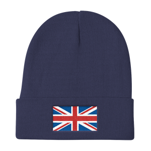 Navy United Kingdom Flag "Solo" Knit Beanie by Design Express