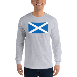 Sport Grey / S Scotland Flag "Solo" Long Sleeve T-Shirt by Design Express