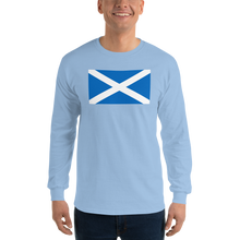 Light Blue / S Scotland Flag "Solo" Long Sleeve T-Shirt by Design Express