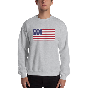Sport Grey / S United States Flag "Solo" Sweatshirt by Design Express