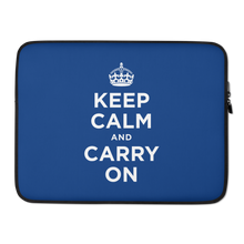 15 in Navy Keep Calm and Carry On Laptop Sleeve by Design Express