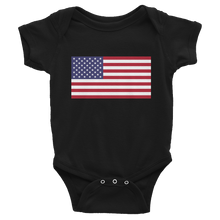 Black / 6M United States Flag "Solo" Infant Bodysuit by Design Express