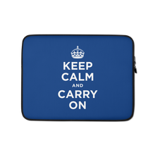 13 in Navy Keep Calm and Carry On Laptop Sleeve by Design Express