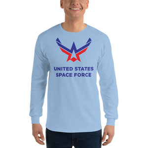 Light Blue / S United States Space Force Long Sleeve T-Shirt by Design Express