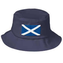 Navy Scotland Flag "Solo" Old School Bucket Hat by Design Express