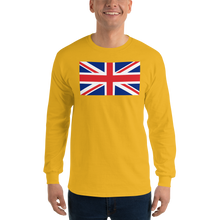 Gold / S United Kingdom Flag "Solo" Long Sleeve T-Shirt by Design Express