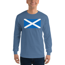Indigo Blue / S Scotland Flag "Solo" Long Sleeve T-Shirt by Design Express