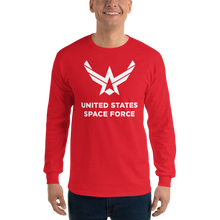 Red / S United States Space Force "Reverse" Long Sleeve T-Shirt by Design Express