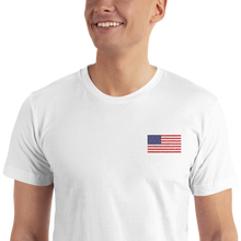 White / S United States Flag "Solo" Embroidered T-Shirt by Design Express
