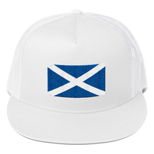 White Scotland Flag "Solo" Trucker Cap by Design Express