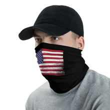Black Distressed USA Flag Neck Gaiter Masks by Design Express
