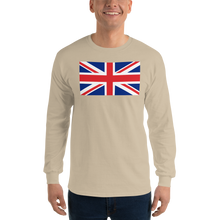 Sand / S United Kingdom Flag "Solo" Long Sleeve T-Shirt by Design Express