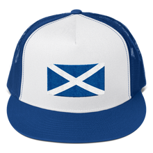 Royal/ White/ Royal Scotland Flag "Solo" Trucker Cap by Design Express