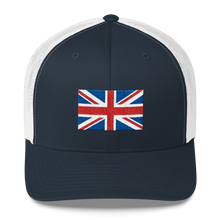 Navy/ White United Kingdom Flag "Solo" Trucker Cap by Design Express