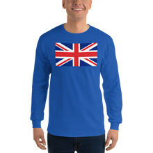 Royal / S United Kingdom Flag "Solo" Long Sleeve T-Shirt by Design Express