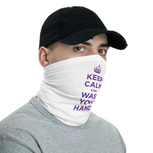Purple Keep Calm and Wash Your Hands Neck Gaiter Masks by Design Express