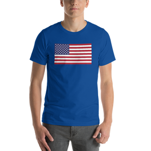 True Royal / S United States Flag "Solo" Short-Sleeve Unisex T-Shirt by Design Express