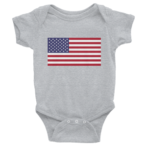 Heather / 6M United States Flag "Solo" Infant Bodysuit by Design Express