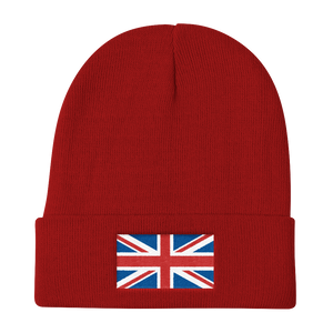 Red United Kingdom Flag "Solo" Knit Beanie by Design Express