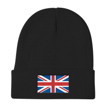Black United Kingdom Flag "Solo" Knit Beanie by Design Express