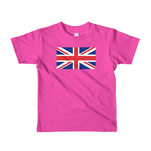 Fuchsia / 2yrs United Kingdom Flag "Solo" Short sleeve kids t-shirt by Design Express