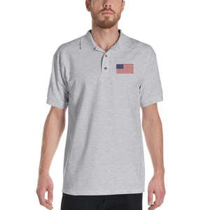 United States Flag "Solo" Embroidered Polo Shirt by Design Express