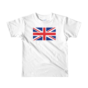 White / 2yrs United Kingdom Flag "Solo" Short sleeve kids t-shirt by Design Express