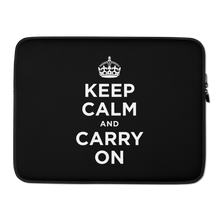 15 in Black Keep Calm and Carry On Laptop Sleeve by Design Express