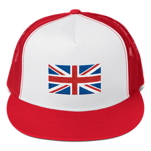Red/ White/ Red United Kingdom Flag "Solo" Trucker Cap by Design Express