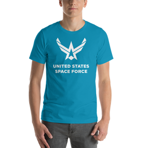 Aqua / S United States Space Force "Reverse" Short-Sleeve Unisex T-Shirt by Design Express