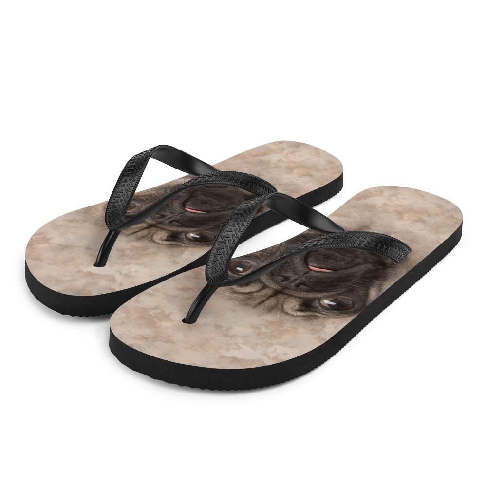 Pug Puppy Dog Flip Flops Design Express